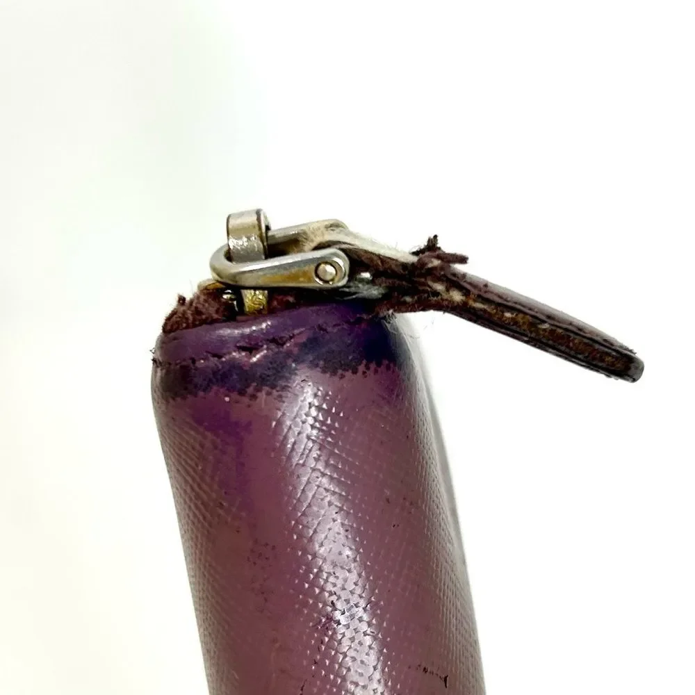 Prada Purple Saffiano Leather Zippy Wallet